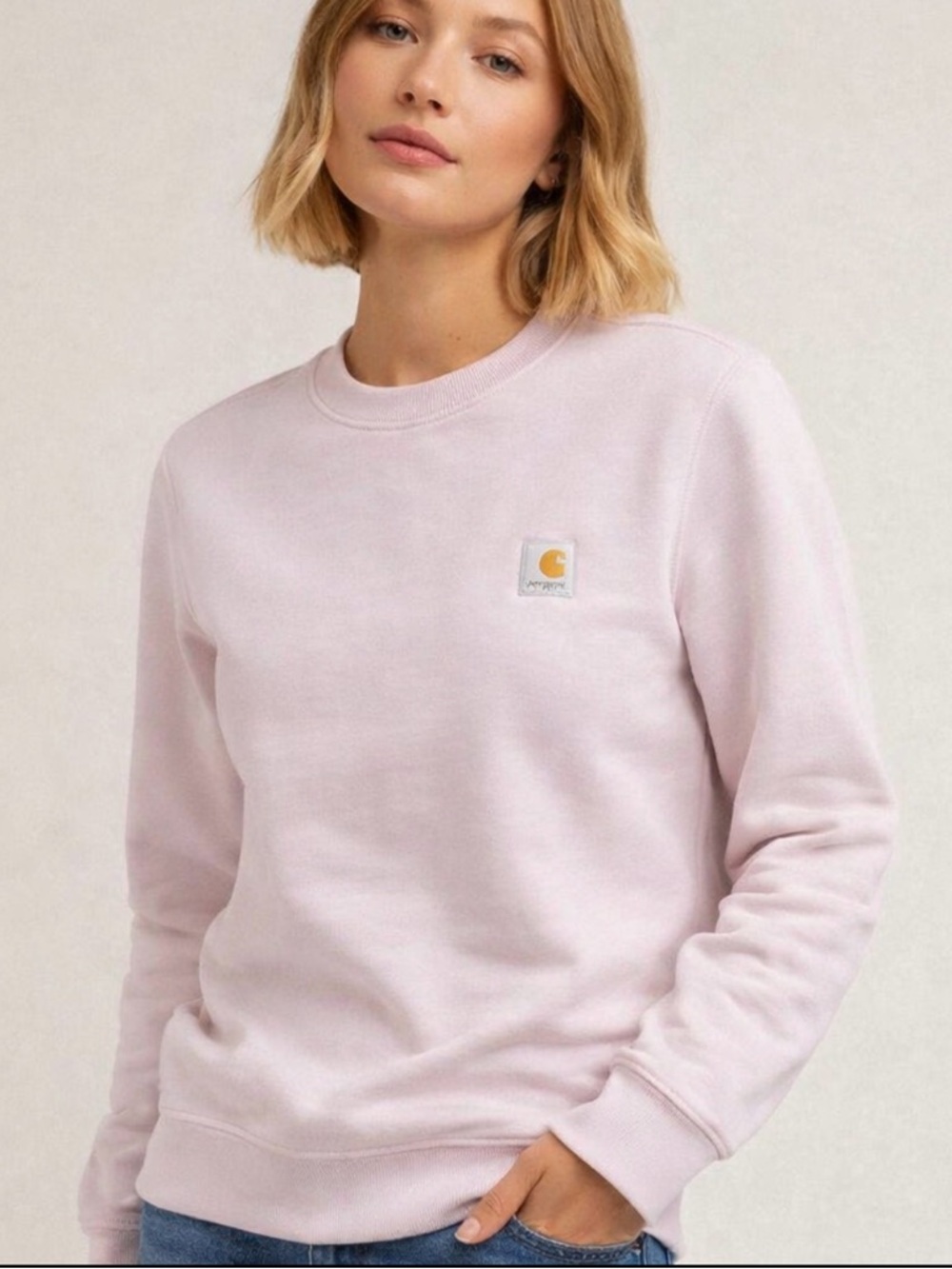 Carhartt Women’s soft Lavendar Crewneck Sweater/Sweatshirt, workwear, Sz Small